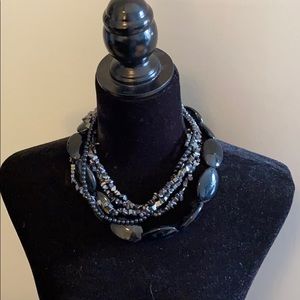 Black and Silver Chunky Accent Necklace